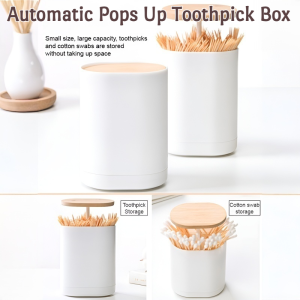 Pop-up Automatic Toothpick Dispenser Creative Press Toothpick Storage Box Organizer For Household Hotel Room