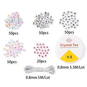 Bộ hạt 6mm/8mm hạt bằng acrylic màu sắc hỗn hợp với nguyên liệu làm trang sức cho braceelt Vòng cổ DIY làm đồ trang sức Set