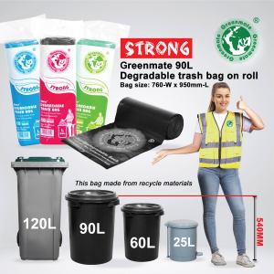 GREENMATE - Beg Sampah Kuat Mudah diikat & Terurai / Extra Strength Degradable Easy Tie Trash Bag
