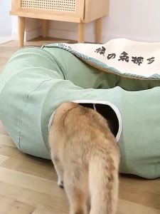 3-in-1 Cat Bed & Play Tunnel for Pets Suitable for Cats Dog Detachable Cat Bed foldable Dragonmall