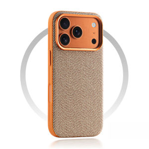 Original Woven Texture Fabric For Magsafe Case For iPhone 17pro max 16 15Pro 17Pro Alloy Lens Frame Magnetic Shockproof Cover