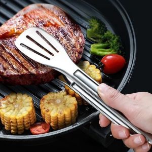 12inch Food Tong Stainless Steel Barbecue Clip Steak Meat Clamp Anti-scalding Food Tongs for Bread Fried Barbecue