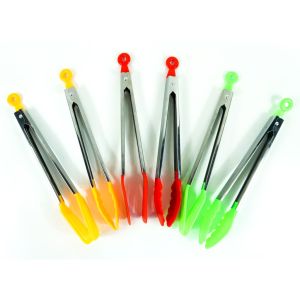 H&H Food Clip/Tong - Plastic Utensils colored Non stick kitchen ware cook cooking fry frying