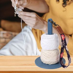 LENMAX. with Lanyard Wrist Yarn Holders DIY Sewing Plastic Crochet Stand Spinner Wristband Yarn Dispenser Rotating Wool Ball Winder Thread Spool