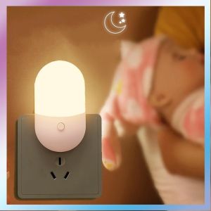 Plug In LED Night Light Bedside Lamp Bedroom Reading Book Light Living Room US Plug Balcony Lights