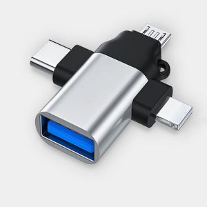 [ในสต็อก] Android / Type-C / USB 3 ใน 1 OTG แปลงอะแดปเตอร์อ่านบัตรมัลติฟังก์ชั่น