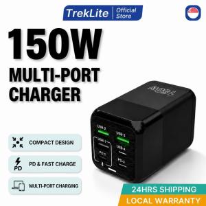 [SG] 150W High Speed Power Adapter 6 Ports 4 USB 2 Type C Multi Port Fast Charging Charger Super Charge