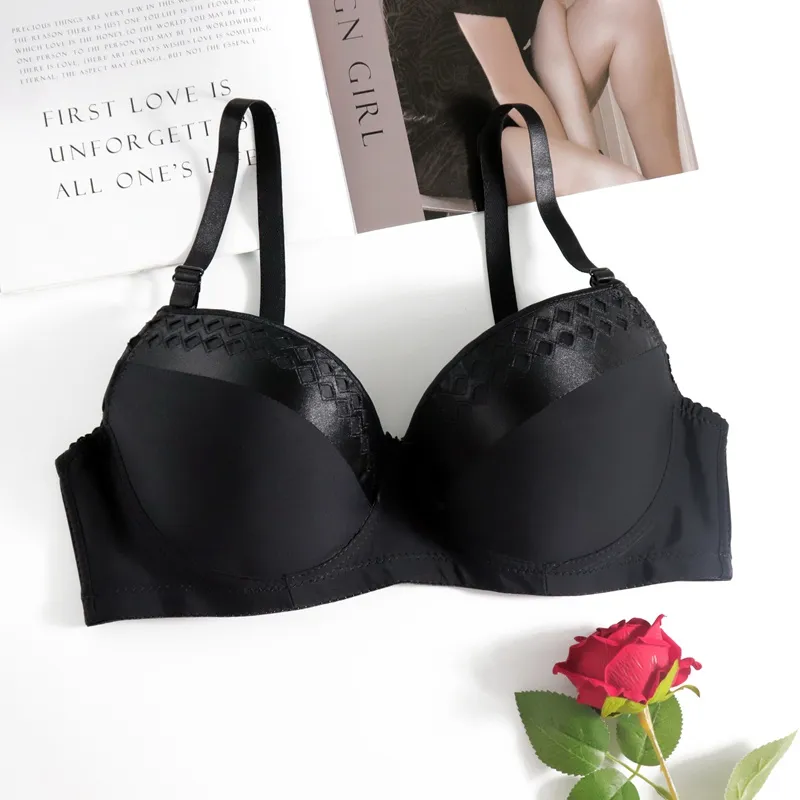 Softrhyme [size 32-38] Underwire Push Up Bra Adjustable Bra Thin Cup Lace Women  Lingerie Sexy Plus Size D Cup