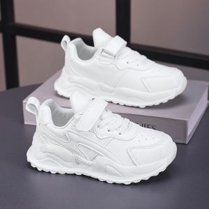 White Childrens Leather Casual Shoes Boys Girls Outdoor Sports Running Sneakers Breathable Kids School Walking Non-Slip Tennis2026