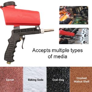 BAI WEN  Pneumatic Sandblaster 90Psi  Air Gravity Feed Handheld Machine Kit Sand Blaster For Surface Spray Polishing Burrs Rust Removal