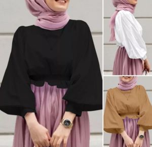 WH13 HANIFAH BLOUSE Outer Hijab atasan wanita kekinian 2022 viral Fashion