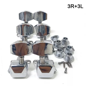 KAWES 6PCS Guitar String Tuning Pegs Metal Semi-Closed Guitar String Button Tuner Machine Heads for  Guitars