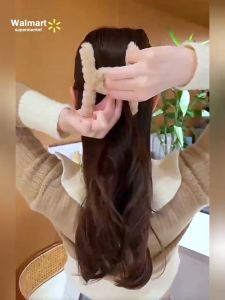 【Walmart】Velvet Fuzzy Hair Clip Large Back of Head Claw for Women Bun Holder Korean Style Fluffy Hair Accessories Thick Hair Strong Grip Non Slip Daily Use Ponytail Clip Cute Winter Warm