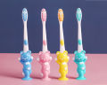 4pcs/set Children's Toothbrush for Kid Cartoon Toothbrush with Soft Bristles and Suction Cup Holder for Kids soft toothbrush. 