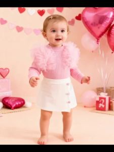 2025 Kids Girls Outfit Autumn Winter Long-Sleeve Top + White Skirt Toddlers Girls Clothes Se Children Clothing For 6M-3 Years