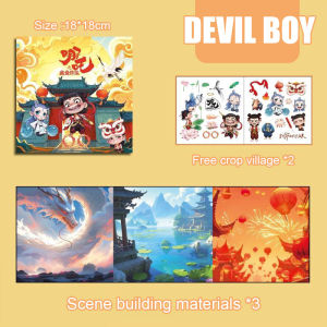 Nezha Magnetic Quiet Book DIY Play Magnetic Puzzle Sticker Book Cut-free