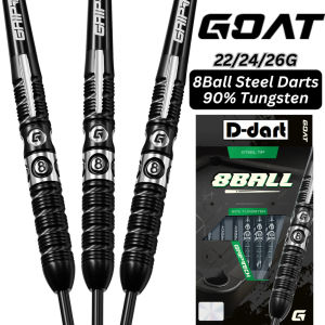 GOAT STEEL TIP DARTS - 22G/24G/26G 8BALL 90% Tungsten DART SET STEEL DART (ARROW DART KELULI)