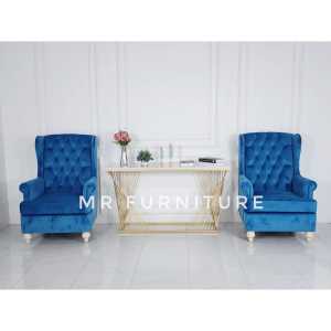 set sofa dan meja konsul gold top marmer putih carrara