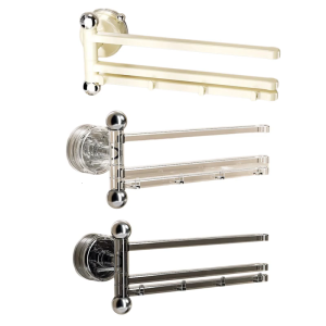 Bathroom Wall Rack With Suction Cup Adhesive Technology PET PC Materials for Towels Robes Clothes Storage