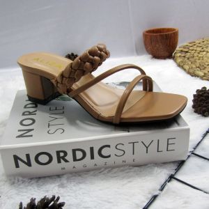 SANDAL HEELS WANITA HAK 5 CM MOTIF TALI KEPANG TERBARU/SANDAL PESTA/SANDAL KONDANGAN YG-08