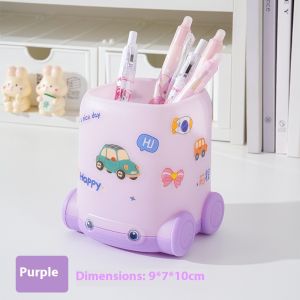 ที่วางปากการูปรถน่ารักของ Annie พร้อมสติ๊กเกอร์สำหรับเด็ก DIY และนักเรียน-กล่องจัดระเบียบโต๊ะความจุขนาดใหญ่