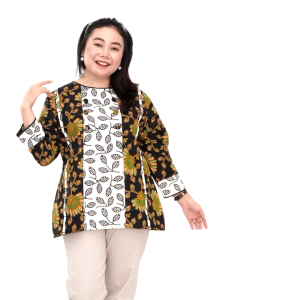 Atasan Batik Blouse Big Size Wanita Kerja Jumbo S-M-L-XL-2L-3L-4L-5L-6L-7L Model Blus Jumbo Seragam Batik / Pakaian Batik LD 140 Kekinian Kantor