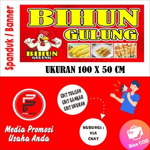 Spanduk Bihun Gulung / Banner Bihun Gulung / Spanduk Ukuran 100 x 50 cm