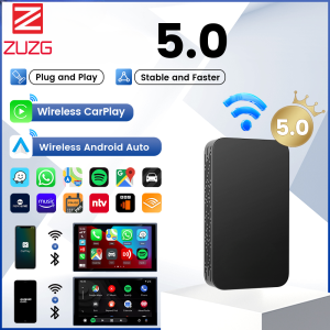 ZUZG 5.0 Wireless CarPlay/Android Auto Adapter USB for Factory Wired CarPlay Cars (Model Year: 2015 to 2024) Wireless CarPlay/Android Auto Dongle Convert Wired to Wireless CarPlay/Android Auto