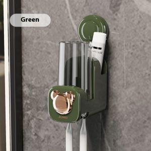 JJT a toothbrush stand Household toothbrush holder without punching sucker Wall-mounted storage rack for tooth brushing tools Gargle rack set