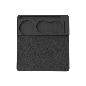xpkQ Non Slip Silicone Espresso Tamping Mat with Raised Edge Corner Coffee Bar Mat Tamper Tray Coffee Accessories Storage Pad Y5R7K