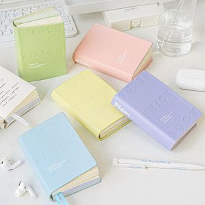 BINGHEI Square Leather Notebook Waterproof Cover Minimalist Pocket Notebook Mini Journal Comfort Touch Planner Notepad School