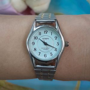 Đồng hồ nữ SCRIPT size:24mm dây thép không gỉ second hand si nhật- đã qua sử dụng
