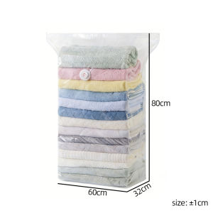 2PCS Large Vacuum Storage Bags Pump Free Clothes Blanket Quilt Coat Space Saver Compression Home Closet Travel Moving Organizer2026