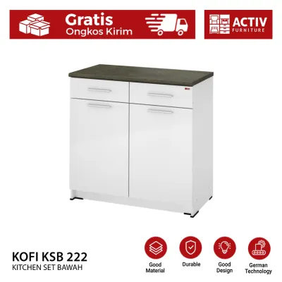 Activ Kitchen Set 2 Pintu Minimalis / Rak Bawah / Lemari Dapur / KOFI KSB 222