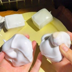Handmade Crispy Tofu Stress Ball Fidget Toy Crunchy Squeeze Ball Round Blocks Filled ASMR Anti Stress Toys for Adults Kids