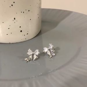 Anting Reben 蝴蝶结耳钉 Bow Stud Earrings 轻奢小众独特设计精致优雅高级感气质百搭 Korean Style Fashion Jewelry Elegant