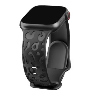 Leopard Engraved Band for Apple Watch Band 49mm 45mm 44mm 42mm 41mm 40mm 38mm Women men Cheetah Waterproof Sport Silicone Replacement Strap for iWatch Series 9 8 7 6 5 4 3 2 1 SE Ultra2 Ultra