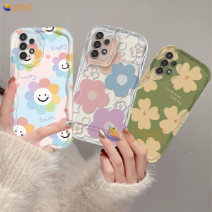 (Lokal Ready) Casesummer Casing hp Samsung A14 A04 A04S A04E A13 A03 A03S A02S A12 A50 A50S A30S A11 A20 A30 A23 A51 A32 A10 A10S A21S A20S M11 M12 3D Wavy Curved Edge Glossy Fresh Flowers Soft Tpu Floral Case