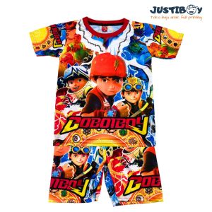 Setelan Boboiboy Anak Laki laki Terbaru / Baju Anak Cowok Gambar Boboiboy Galaxy 2 - 12 Tahun