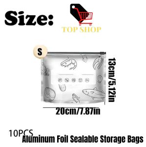 TOP SHOP Aluminum Foil Sealable Storage Bags for Food Storage with Date and Content Labels