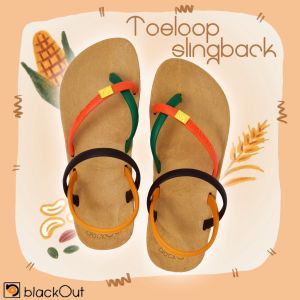 🔺️รองเท้า blackOut🔺️ รุ่น Toeloop Slingback คีบโป้งรัดส้น สีสันสดใส นิ่มสบายเท้า (รุ่นสีรุ้ง)