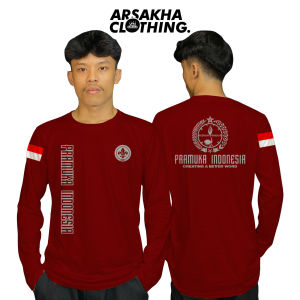 Kaos Lengan Panjang Pramuka Indonesia Creating A Better Word Abu Baju Distro Katun Combed 30s by Arsakha Clothing