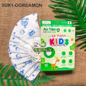 Khẩu trang cho bé 5d từ 4 - 8 tuổi kháng khuẩn chính hãng An Tâm vải mềm mịn dễ chịu nhiều họa tiết bịch 10 cái