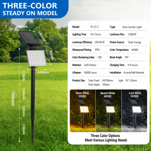 Solar Light Outdoor Waterproof Solar Spot Lights Outdoor Garden Light Auto Sensor Lawn Lights Black Landscape Lamp christmas lights for Garden Yard Pathway