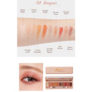 mozo- Gietin Palette Eyeshadow 10 Warna Plus Brush Spons GT10