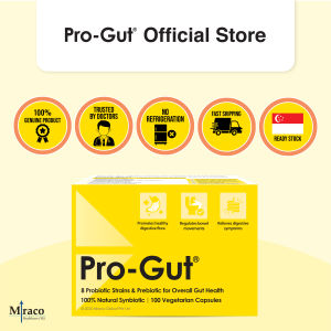 Pro-Gut® 100s is 100% Natural Synbiotic with 8 Probiotic Live Strains & Prebiotic for Gut Health
