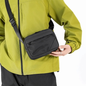 HUIHEYU Zipper Men Crossbody Bag Solid color Square Sports Shoulder Bag Fashion Multifunctional Oxford Crossbody Bag