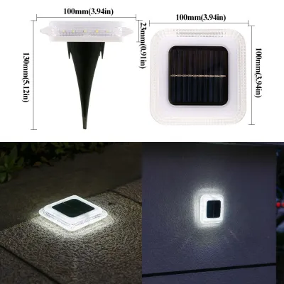 HUYAN Waterproof Solar Ground Lights Sensor 360° LED LED Floor Lights Night Security Plastic Material Solar Outdoor Lights Garden