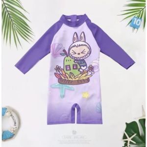New Rashguard for Kids Cute Trendy Kuku Melo Cartoon Printed Design 1pc Swimwear Summer Fashion Long & Short Sleeve Swimwear for Kids Girl for Girls 3-11 Years Old