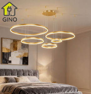 Lampu Gantung Cincin LED Modern untuk Rumah Ruang Tamu Ruang Makan Kamar Tidur Dekorasi Rumah Lampu Gantung Lampu Gantung Dalam Ruangan